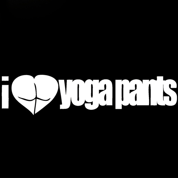I Love Yoga Pants Heart Vinyl Decal Sticker 