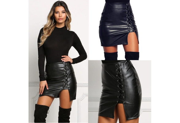 leather skirt lace