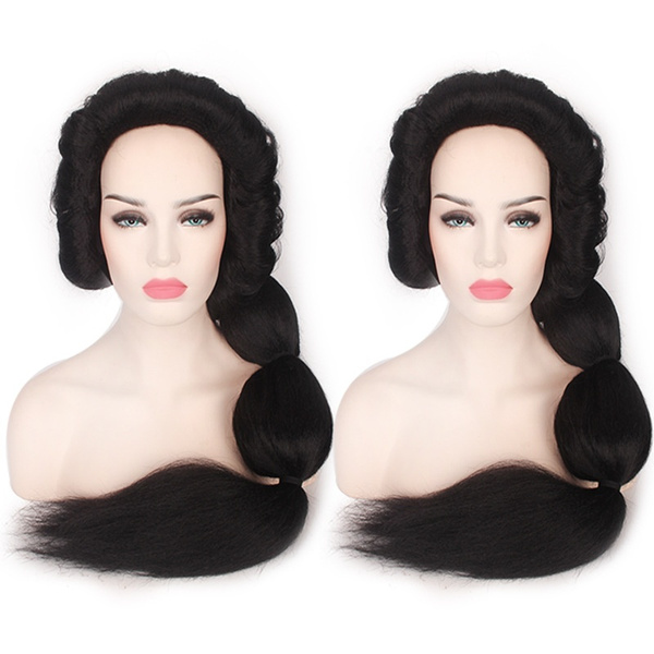 Princess Jasmine Fluffy Ponytail Women Synthetic Cosplay Long Black Wig Hair  | Wish