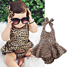 Newborn Kids Baby Girls Leopard Siamese Bodysuits  Toddler Baby Girl Clothes Bodysuit Jumpsuit Playsuit Outfits 0-24Months