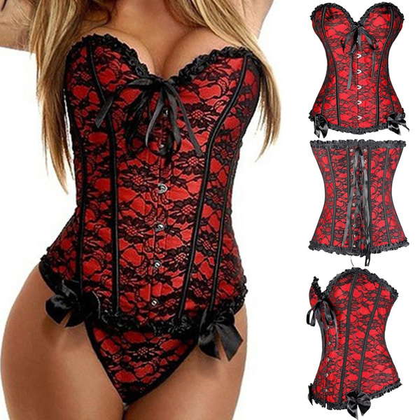 Vverbust Basque Corset Plus Size Brocade Womens Sexy Vintage Shapewear  Lingerie In Red, Black, Green, And White 6XL From Wasamei, $24.63