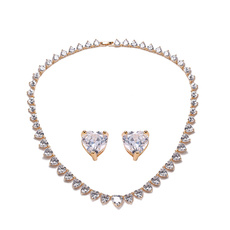 Cubic Zirconia, goldplated, Bridal Jewelry Set, whitegoldplatedjewelry