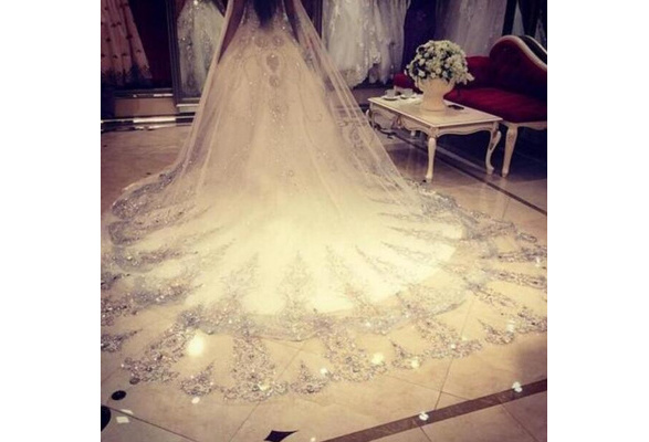 New  lvory veil 3*3M Lace Bridal Wedding Veil velo de novia Long 1T Comb 