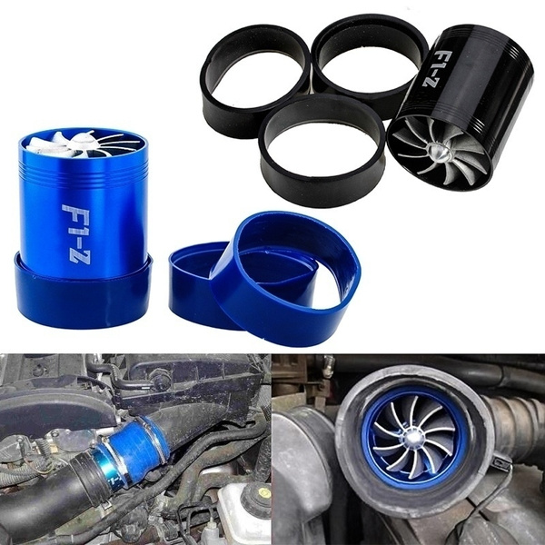 Double Turbine Turbo Charger Air Intake Gas Fuel Saver Fan Car