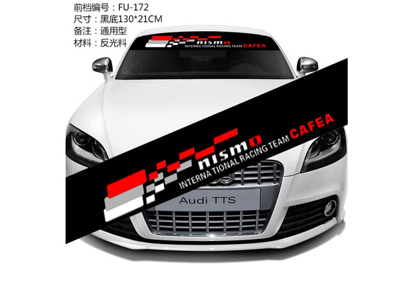 1Pcs Car Front Windshield PVC Sticker Racing Decals For Racing Team Nismo Cafea