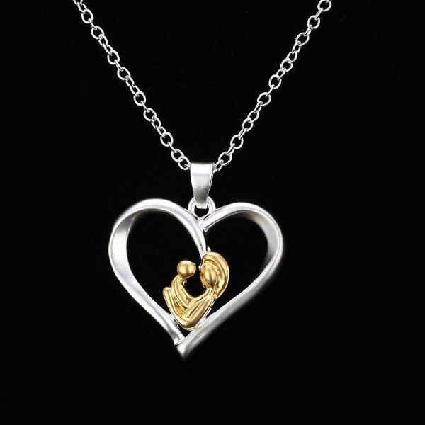 To My Son Love Mum Heart-shaped Silver Tone Pendant Necklace – Gemnations