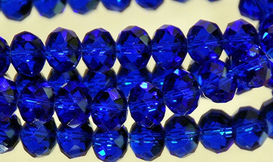 Transparent Sapphire Blue  Crystal Beads Faceted Crystal Beads Faceted Crystal Rondelle Beads beads  Faceted Crystal Rondelles