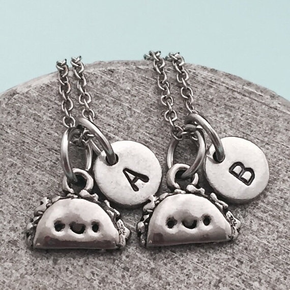 Best Friends 2 necklaces silver jewelry + cookies + milk pendants / BFF  best friends, children's gift, Christmas, fashion | Wish