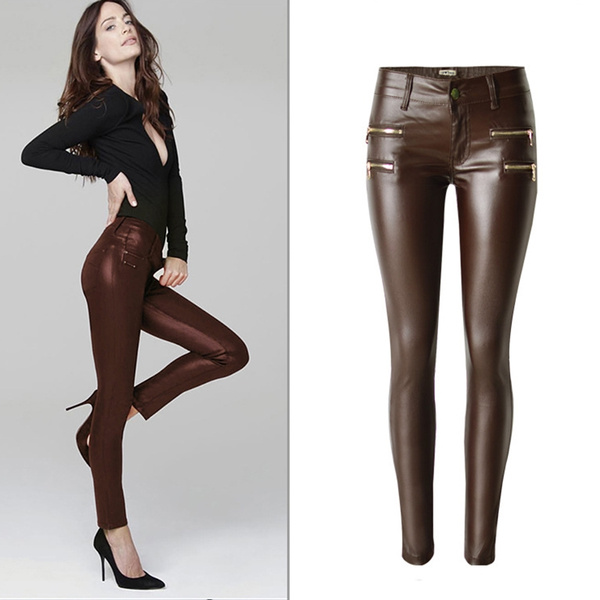 Tight Brown Leather Pants