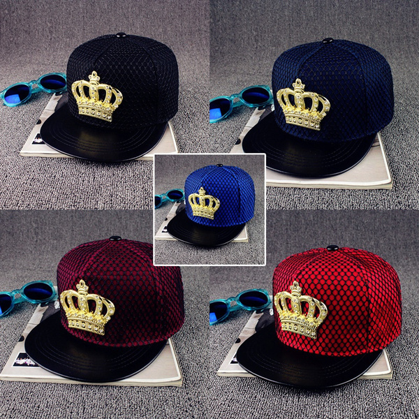 Mens Womens Snapback Hat KING Crown 