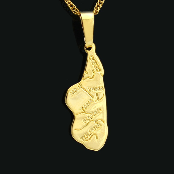 Madagascar Africa Map Country Malagasy 18K Gold plated Necklace Chain Pendant Madagascar Africa Map Country Malagasy 18K Gold plated Necklace Chain Pendant