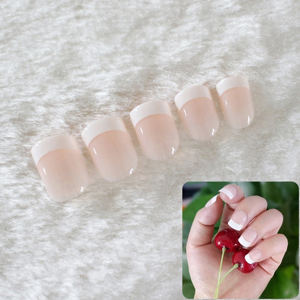 Beauty Round Short Natural Nail Tips Salon Full Cover False French Nail Art Tips Fake Acrylic Nails Art Makeup Manicure Wish