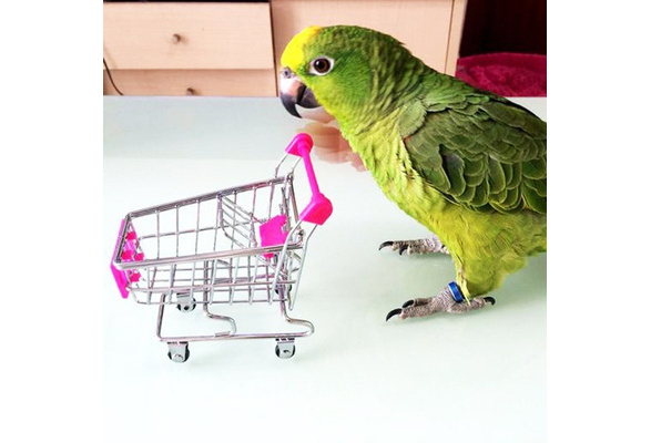 Mini Shopping Pet Toy Trolley Supermarket Cart Bird Parrot Intelligence Growth 