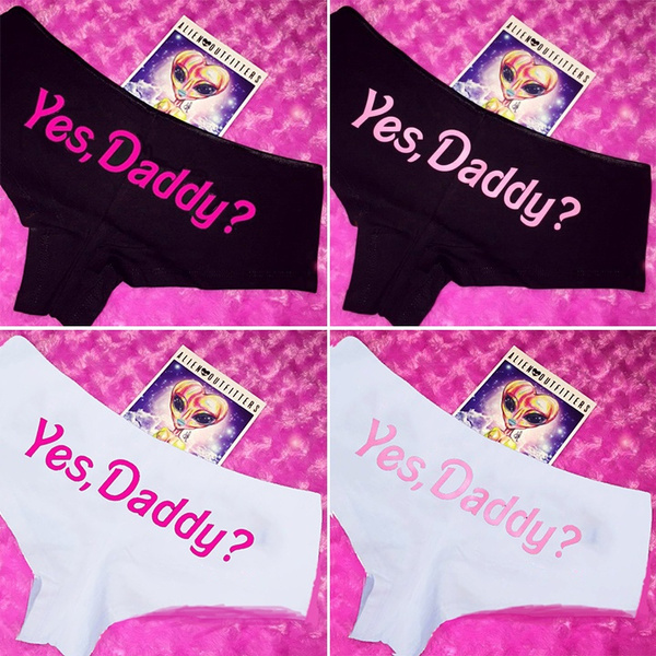 Women Funny Yes Daddy? Lingerie G-string Briefs Underwear Panties Thongs