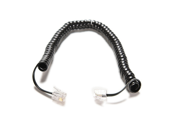 6.5FT Black Cable Wire Telephone Handset Phone Extension Cord Curly Coil Line S* 