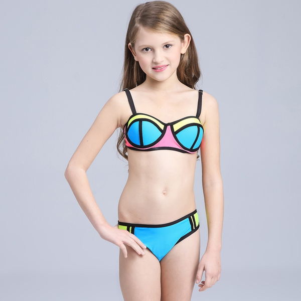 Newest 6-15 Years Old Children Bikini Sets Patchwork Beachwear