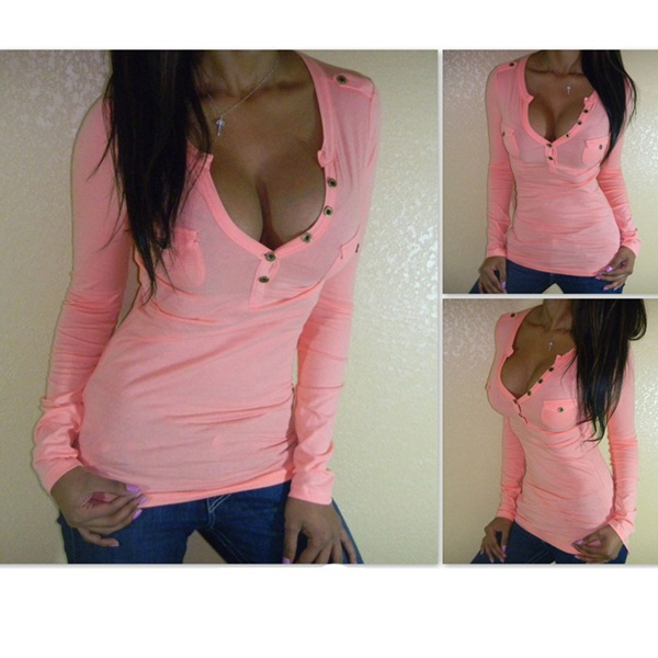 Sleeve T-shirt Fashion Front Pockets 