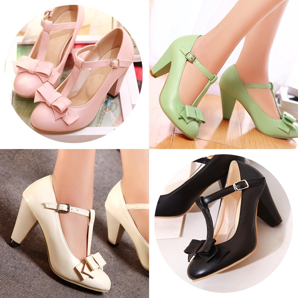 Round toe high hot sale heel shoes