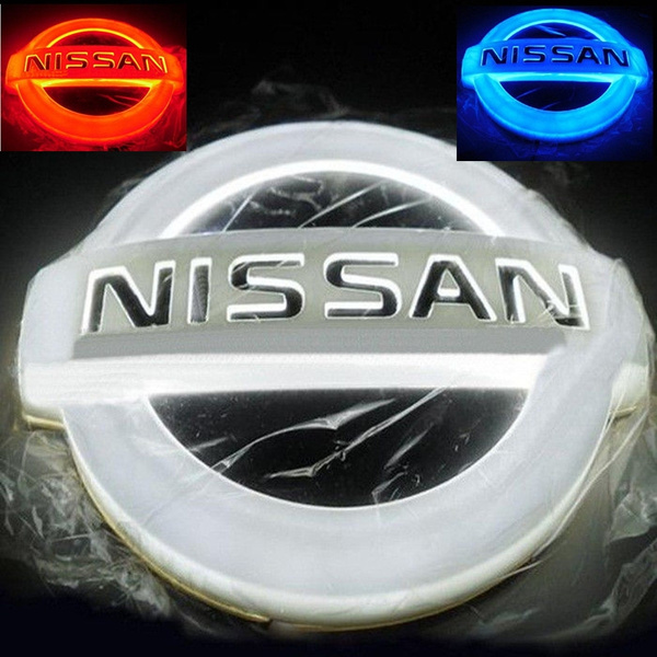 4D LED Car Logo Light Front or Rear Badge Lamp Emblem Sticker for Nissan  White/Red/Blue