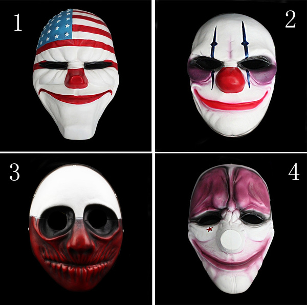 PAYDAY 2 Dallas Mask Heist Joker Costume Props Collection Cosplay Halloween Mask