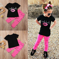 2Pcs Kid Baby Girls Outfits T-shirt Tops +Leggings Pants Clothes Set