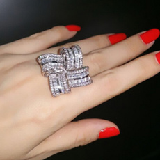 DIAMOND, naturalstonering, 925 silver rings, Engagement Ring