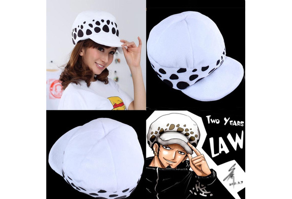 One Piece White Trafalgar Law Hat Cosplay Plush Anime Two Years Later Gift #L2A
