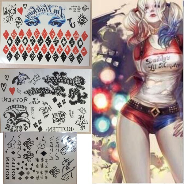 Harley Quinn Temporary Tattoos Suicide Squad Costume Cosplay