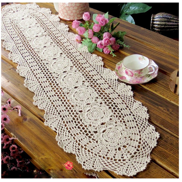 Crochet Cotton Sofa Table Cover Lace Doilies Table Runner for Home ...