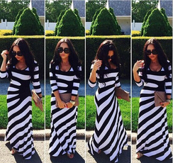 Oversized Boho Womens Long Sleeve Stretch Beach Party Long Full Maxi Dress Plus Size