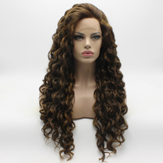 wig, Synthetic Lace Front Wigs, Lace, brown