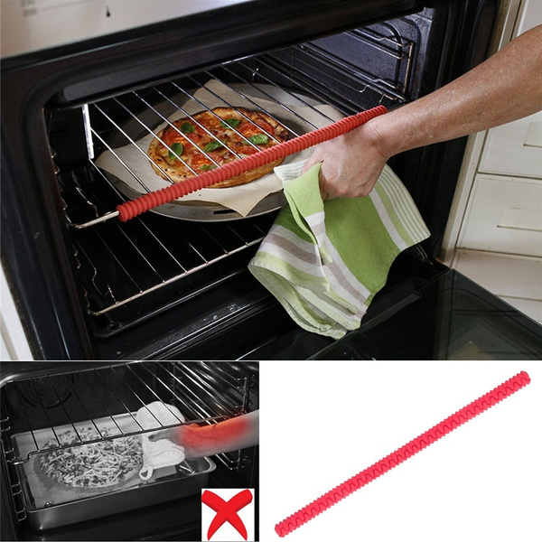 1pc InterlockingHeat Resistant 14 Inches Silicone Oven Rack Guard Shelf  Edge Burn Protector Protection Kitchen Tool