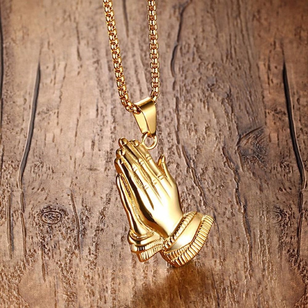 new design men buddhism chain hip hop necklace praying hands pendant gold plated wish new design men buddhism chain hip hop necklace praying hands pendant gold plated wish