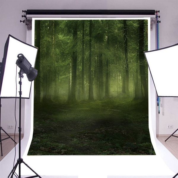 10x6.5ft Fresh Forest Background Green Nature Deer Backdrop Photography Props Photo Studio Supplies LHFU280