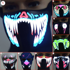 Face Mask Led Light Up Flashing Halloween Party Costume Dance Cosplay Cos Decor