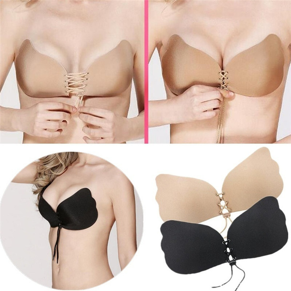 Women Nubra Invisible Sticky Bra Shape cleavage Strapless Brasier Silicone  Bandeau Push Up Bra Cup A-D