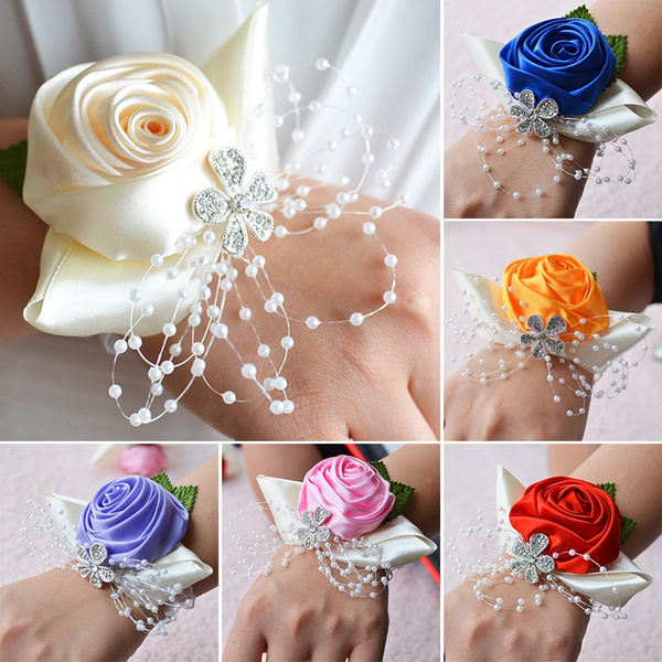 Bridesmaids Bridal Corsages 1pc Flowers Wedding Wrist Bouquets Bride 