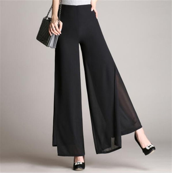 LADIES CROPPED TROUSERS WOMENS 3/4 THREE QUARTER ELASTICATED WIDE LEG CROP  PANTS | eBay