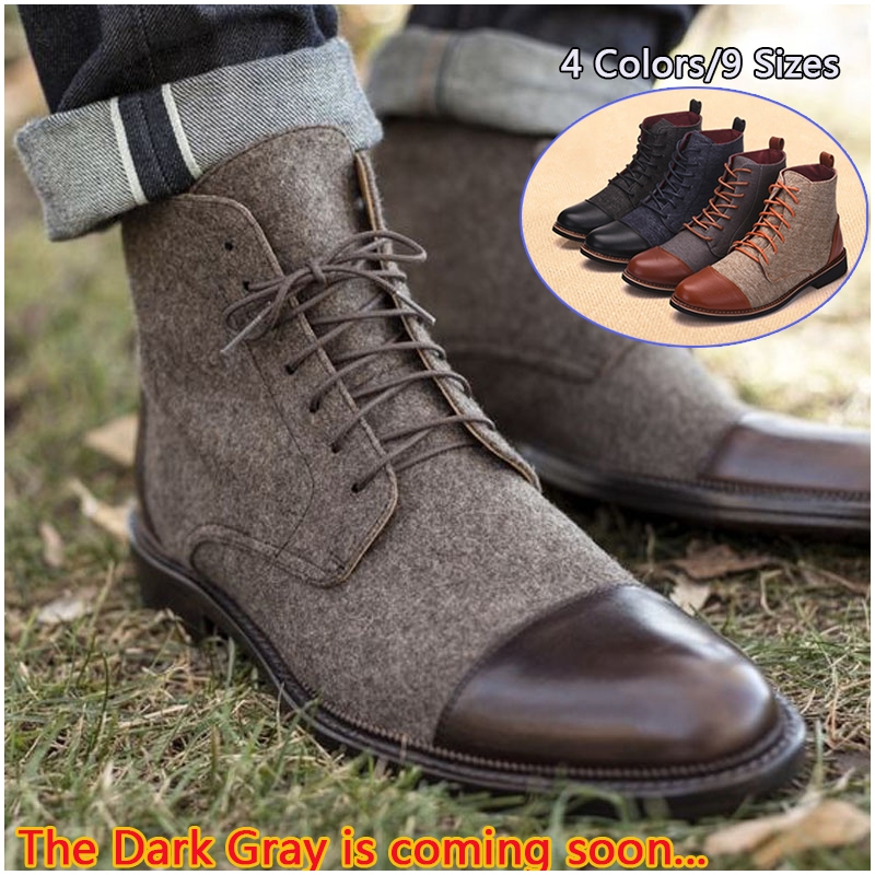 casual england suede leather short boots