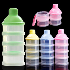 Baby Infant Portable Feeding Milk Powder &amp;Food Bottle Container 4 Cells Grid Box