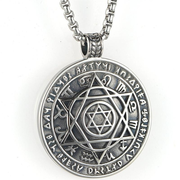 Men Amule Jewelry Gothic Jewish Star 