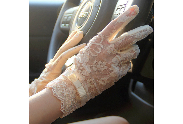 Lace Sunscreen Driving Women's Gloves,summer Anti-uv Gloves,non