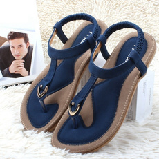 Size:35-42,Color:Light Blue/Black/Red/Beige/Pink/Dark blue,Fashion New Summer Women Sandals Flat Casual Single Shoes Soft Slippers Sandals Plus Size 35-42
