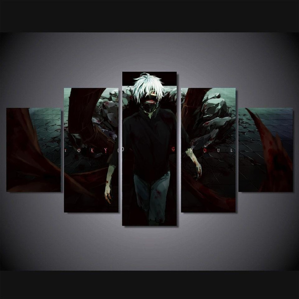 Unframed 5 Panels Wall Art 5 Panels Wall Art Anime Tokyo Ghoul Ken Kaneki Paintings Canvas Poster Wish