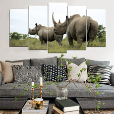 Wall Art, Home Decor, Abstract Oil Painting, rhinocero