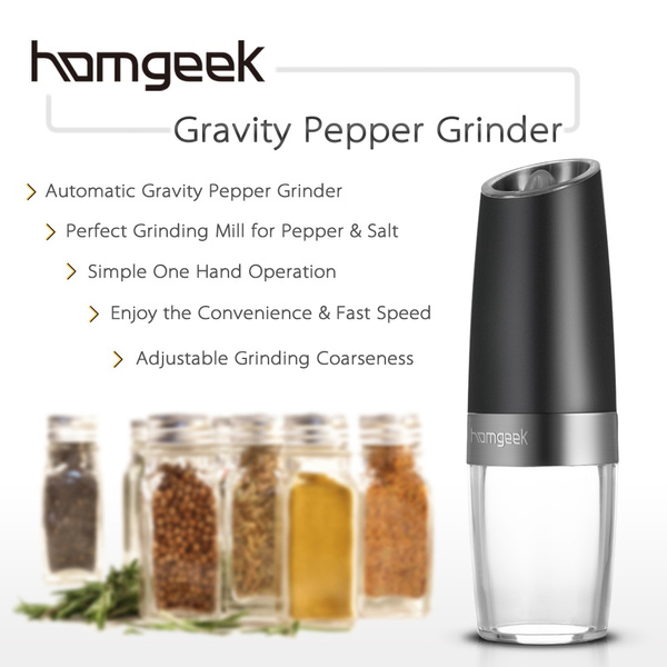 New gravity Automatic Salt Pepper Grinder Electric Spice Mill Grinder  Seasoning Adjustable Coarseness Kitchen Tools Grinding