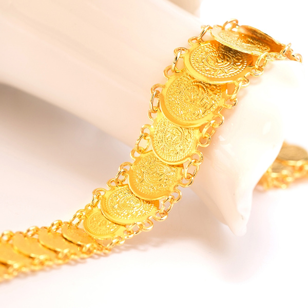 Charm Wrap Bracelets for Women Girls Fashion Gold Bracelet Women Jewelry  Plated Heart Shape Anklet For Girls Women Bracelet Gift Bangle- Link and