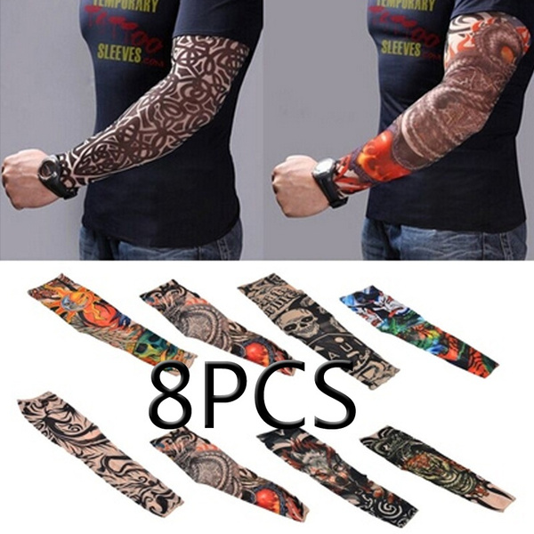 4 Pieces Stretchy Nylon Fake Temporary Tattoo Sleeves, Art Arm Fake Tattoo  Sleeves, Arm Sunscreen Sleeves Stockings Slip Accessories Halloween Tattoo  for Man Woman Fancy Dress Party – BigaMart