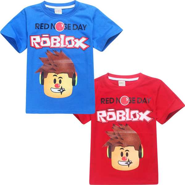 2018 Summer Fashion Children T-shirt Roblox Tshirt Short Sleeve Casual Shirt  Boys Clothing Red Nose Day Running T-shirt