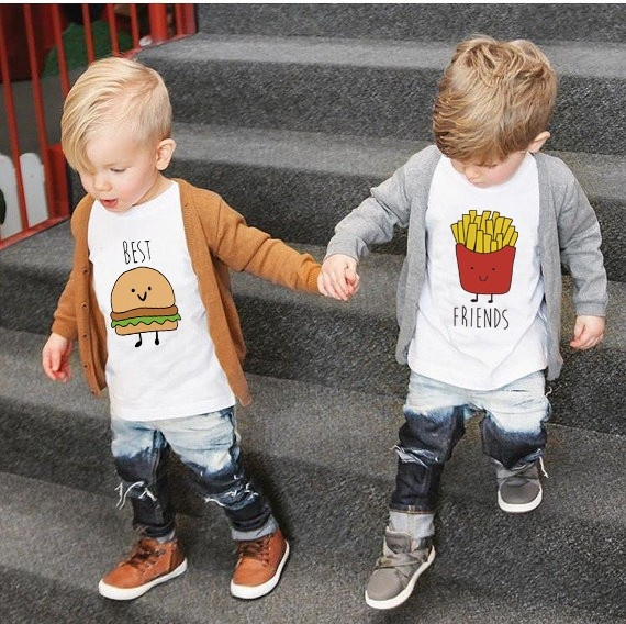 New Fashion Best Friends Funny Baby Girl Boy White Brother Hamburg Or Frech Fries Clothes Tees Tops Wish